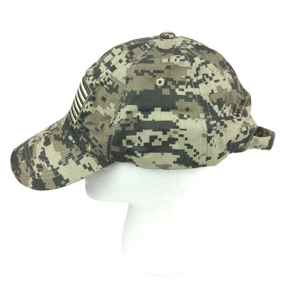 Digital Camo Cap Embroidered American Flag Patch Safe Racks Brand Adjustable - Picture 5 of 6